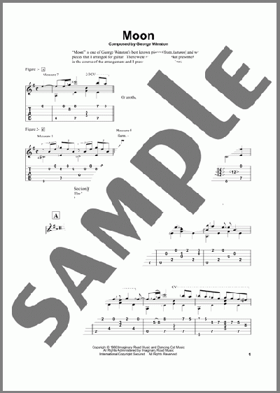 Moon（George Winston）のギターその他楽譜のサンプル画像