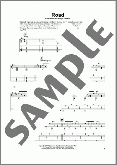 Road（George Winston）のギターその他楽譜のサンプル画像