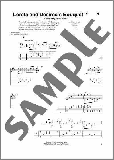 Loreta And Desiree's Bouquet-Part 1（George Winston）のギターその他楽譜のサンプル画像