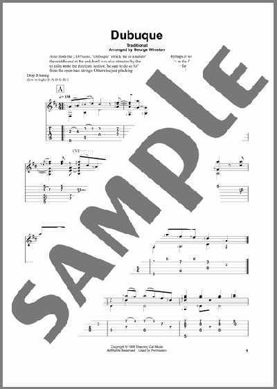 Dubuque（George Winston）のギターその他楽譜のサンプル画像