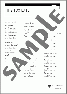 IT'S TOO LATE〈全英語詞〉(THE BAWDIES) 楽譜 ギター（コード） ダウンロード