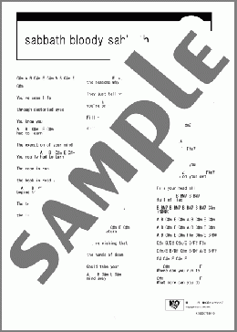 sabbath bloody sabbath(BLACK SABBATH) 楽譜 ギター（コード） ダウンロード