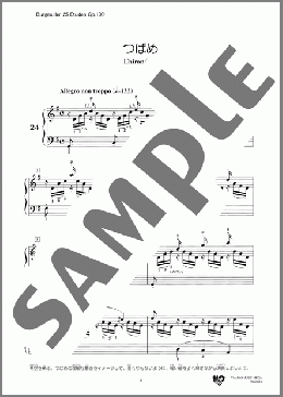 25の練習曲 24 つばめ(Johann Friedrich Franz Burgmuller) 楽譜 ピアノ（教則・音楽理論） ダウンロード