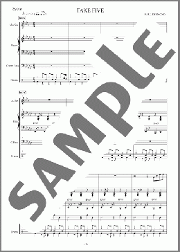 TAKE FIVE(E♭mバージョン)ピアノトリオ+SAX(Paul Desmond) 楽譜 アルトサックス（ソロ） 中～上級 ダウンロード