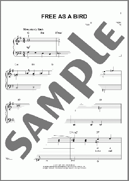 Free As A Bird(The Beatles) 楽譜 ピアノ（ソロ） ダウンロード
