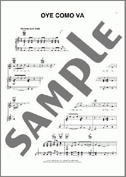Oye Como Va(Santana/Percy Faith/Tito Puente) 楽譜 ピアノ & ボーカル & ギター ダウンロード