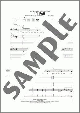 If I Fell(The Beatles) 楽譜 ギター（ソロ） ダウンロード
