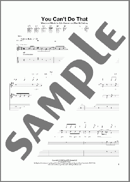 You Can't Do That(The Beatles) 楽譜 ギター（ソロ） ダウンロード