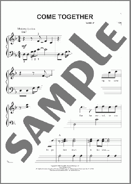 Come Together(The Beatles) 楽譜 ピアノ（ソロ） ダウンロード