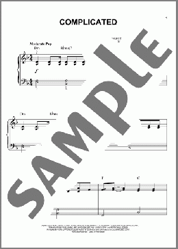 Complicated(Avril Lavigne) 楽譜 ピアノ（ソロ） ダウンロード