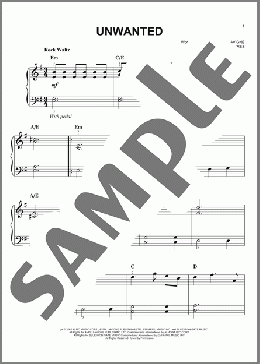 Unwanted(Avril Lavigne) 楽譜 ピアノ（ソロ） ダウンロード
