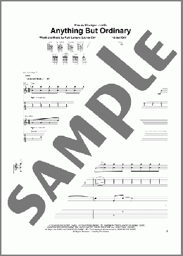 Anything But Ordinary(Avril Lavigne) 楽譜 ギター（ソロ） ダウンロード