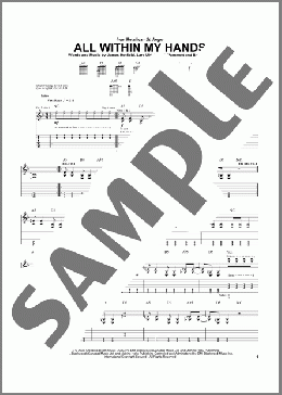 All Within My Hands(Metallica) 楽譜 ギター（ソロ） ダウンロード
