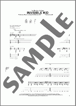 Invisible Kid(Metallica) 楽譜 ギター（ソロ） ダウンロード