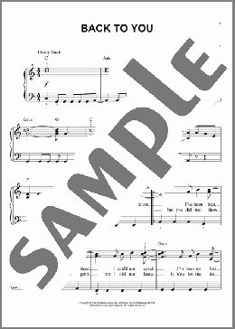 Back To You(Bryan Adams) 楽譜 ピアノ（ソロ） ダウンロード