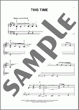 This Time(Bryan Adams) 楽譜 ピアノ（ソロ） ダウンロード