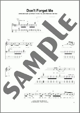 Don't Forget Me(Red Hot Chili Peppers) 楽譜 ベース ダウンロード