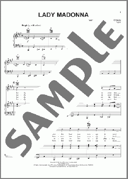 Lady Madonna(The Beatles) 楽譜 ピアノ & ボーカル & ギター ダウンロード