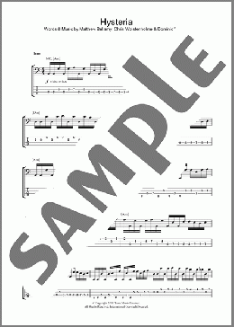 Hysteria(Muse) 楽譜 ベース ダウンロード
