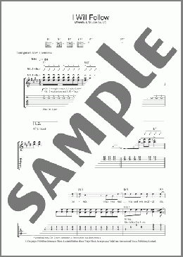 I Will Follow(U2) 楽譜 ギター（ソロ） ダウンロード