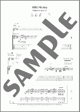 Wild Honey(U2) 楽譜 ギター（ソロ） ダウンロード