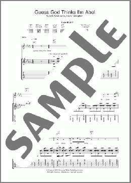 Guess God Thinks I'm Abel(Oasis) 楽譜 ギター（ソロ） ダウンロード