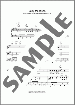 Lady Madonna(The Beatles) 楽譜 ピアノ & ボーカル & ギター ダウンロード