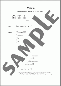 Mobile(Avril Lavigne) 楽譜 ギター（コード） ダウンロード