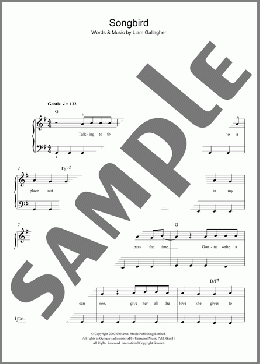 Songbird(Oasis) 楽譜 ピアノ（ソロ） ダウンロード