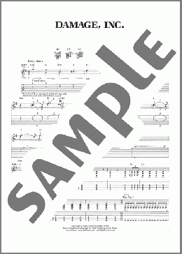 Damage, Inc.(Metallica) 楽譜 ギター（ソロ） ダウンロード