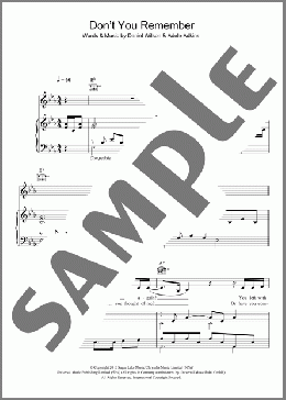 Don't You Remember(Adele) 楽譜 その他 ダウンロード