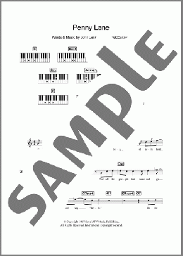Penny Lane(The Beatles) 楽譜 ピアノ（歌詞 & コード） ダウンロード