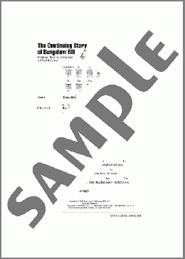 The Continuing Story Of Bungalow Bill(The Beatles) 楽譜 ギター（コード） ダウンロード
