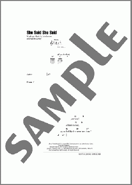 She Said She Said(The Beatles) 楽譜 ギター（コード） ダウンロード