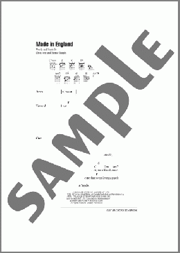 Made In England(Elton John) 楽譜 ギター（コード） ダウンロード
