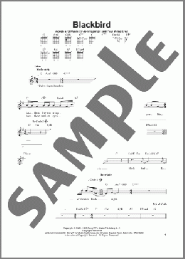 Blackbird(The Beatles) 楽譜 メロディ ダウンロード
