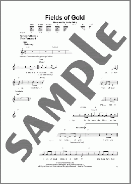 Fields Of Gold(Sting) 楽譜 メロディ ダウンロード