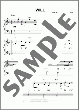 I Will(The Beatles) 楽譜 ピアノ（ソロ） ダウンロード