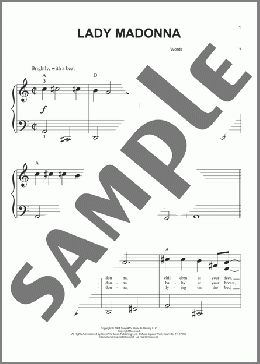 Lady Madonna(The Beatles) 楽譜 ピアノ（ソロ） ダウンロード