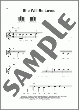 She Will Be Loved(Maroon5) 楽譜 ピアノ（ソロ） ダウンロード