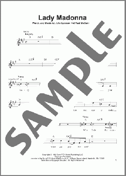 Lady Madonna(The Beatles) 楽譜 その他 ダウンロード