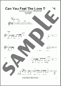 Can You Feel The Love Tonight (from The Lion King)(Elton John) 楽譜 その他 ダウンロード