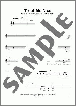 Treat Me Nice(Elvis Presley) 楽譜 その他 ダウンロード