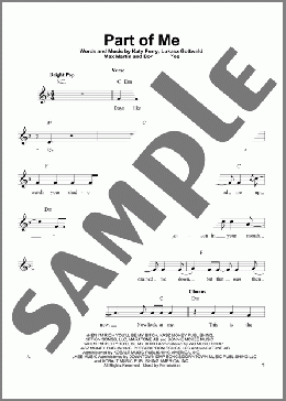 Part Of Me(Katy Perry) 楽譜 その他 ダウンロード