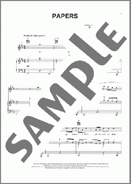 Papers(Usher) 楽譜 ピアノ & ボーカル & ギター ダウンロード