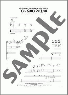 You Can't Do That(The Beatles) 楽譜 ギター（ソロ） ダウンロード
