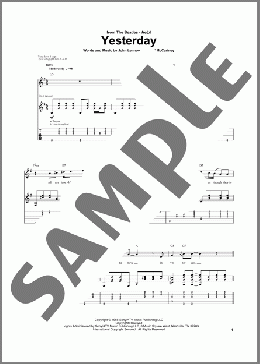 Yesterday(The Beatles) 楽譜 ギター（ソロ） ダウンロード