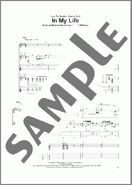 In My Life(The Beatles) 楽譜 ギター（ソロ） ダウンロード