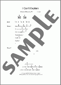 I Can't Explain(The Who) 楽譜 ギター（コード） ダウンロード