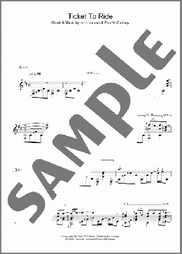 Ticket To Ride(The Beatles) 楽譜 メロディ ダウンロード